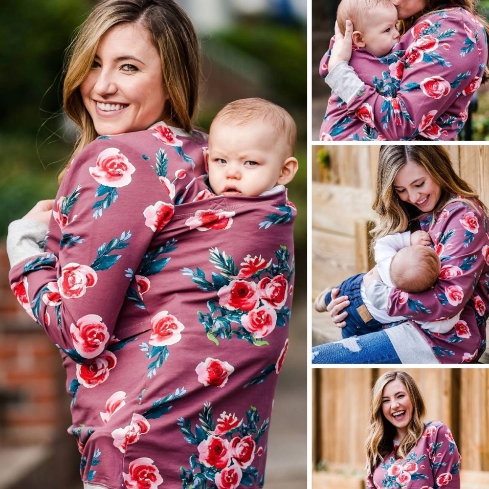 Latched Mama Babywearing Nursing Pullover Size Small Floral Baby Wearing Carrier